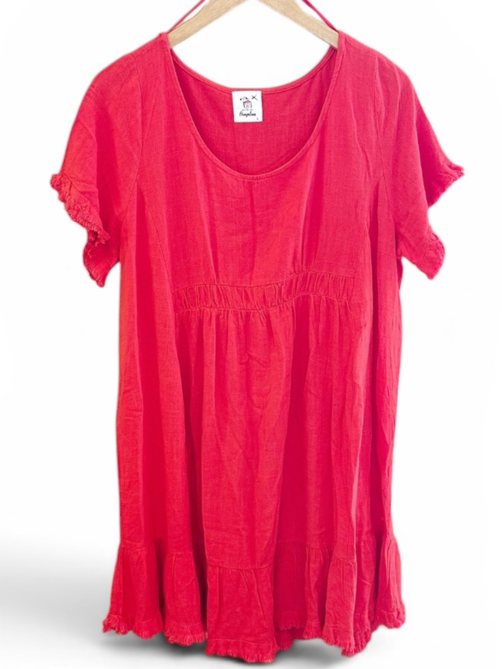 Bungalows Linen Blend Scoop Neck Tunic Dress Like New Size Large